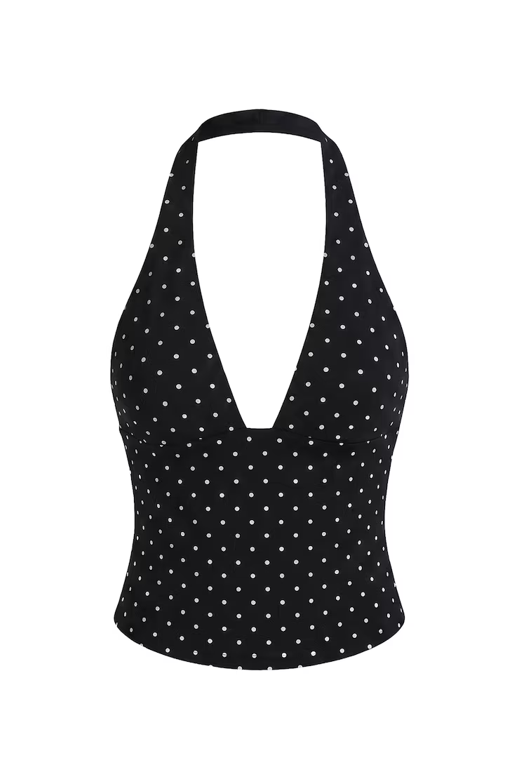 Alternative view of Stretchterry Plunge Halter Top