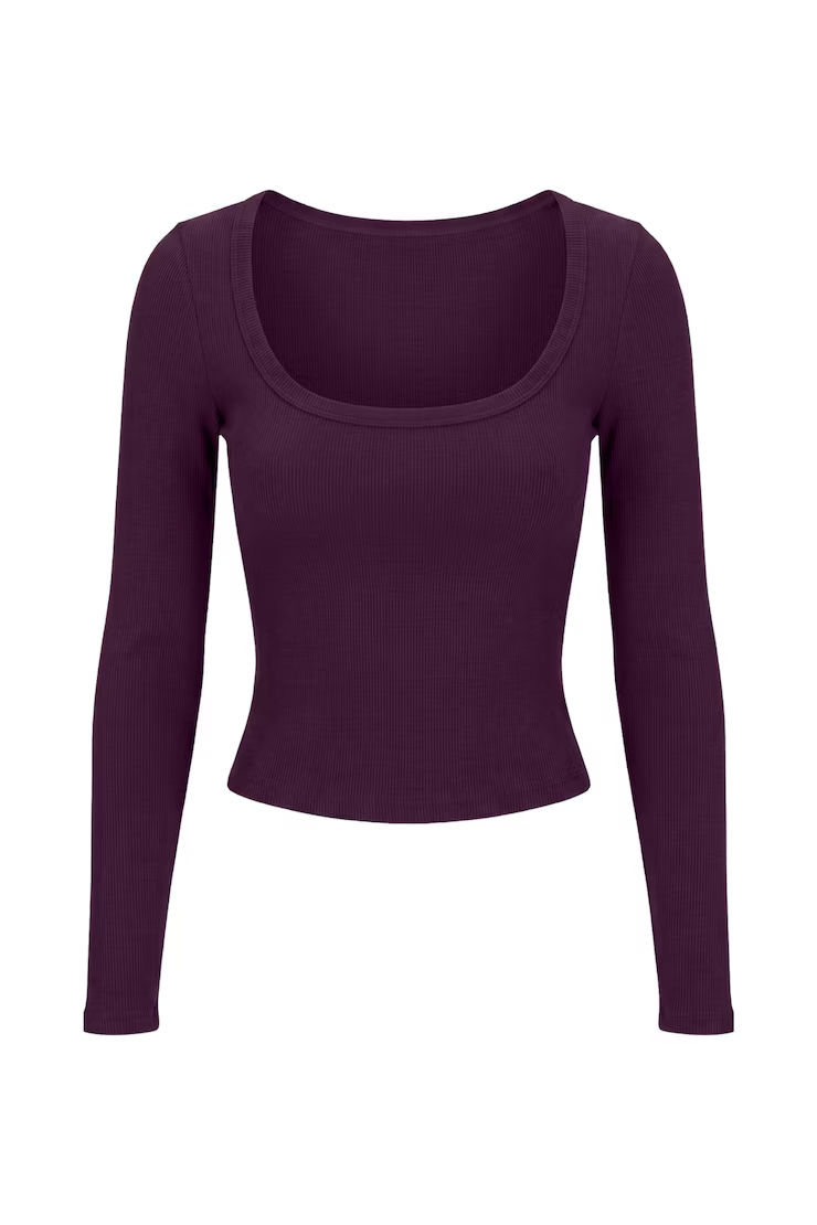 Snatchrib Scoop Neck Longsleeve Top - Image 2
