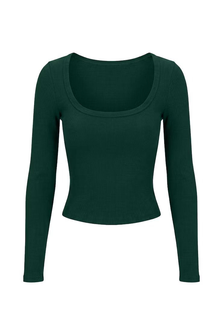 Alternative view of Snatchrib Scoop Neck Longsleeve Top