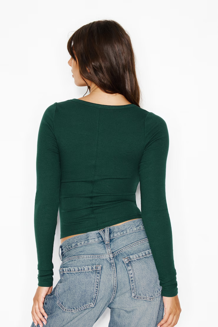 Snatchrib Scoop Neck Longsleeve Top - Image 6