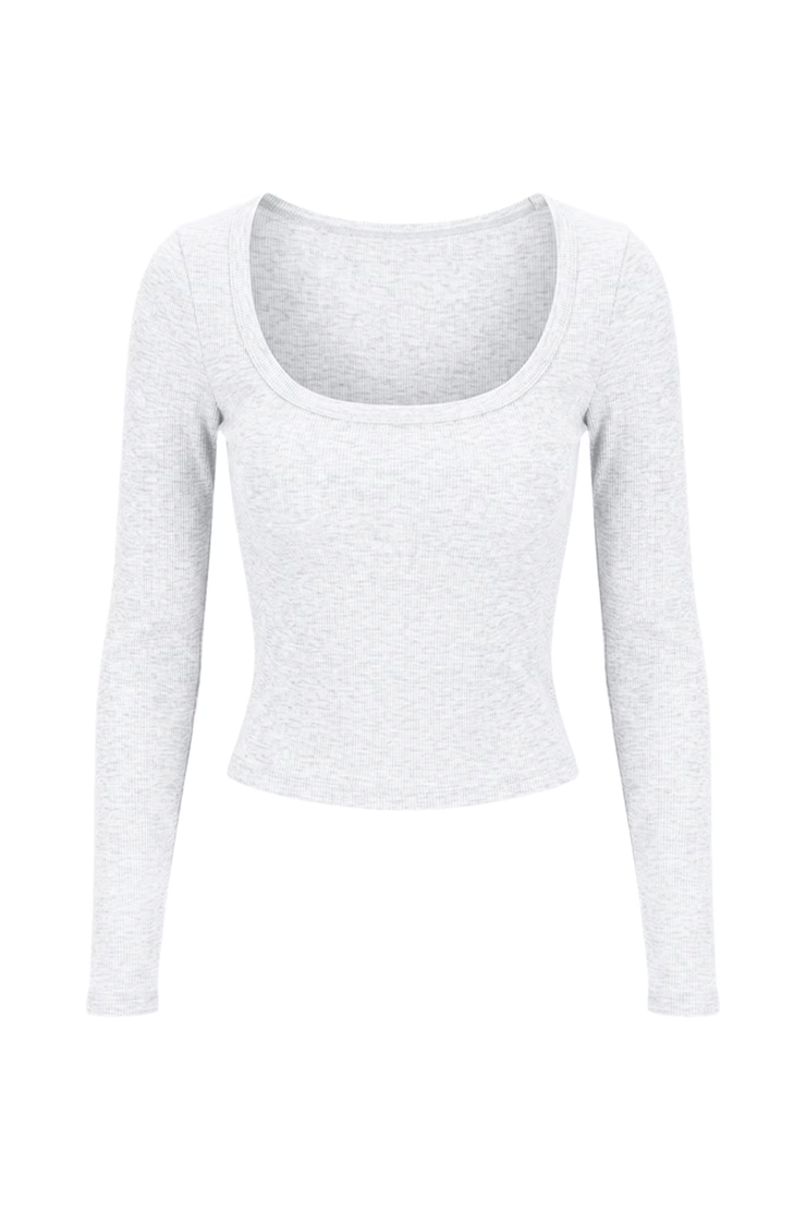 Snatchrib Scoop Neck Longsleeve Top - Image 2