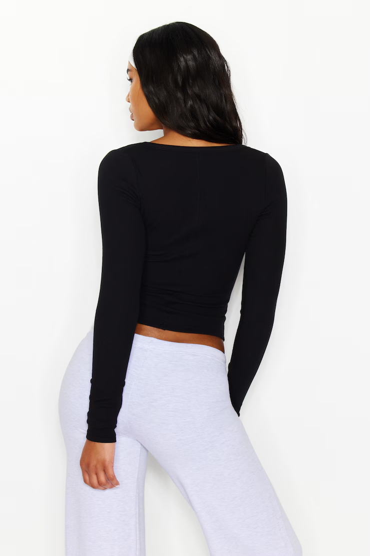 Snatchrib Scoop Neck Longsleeve Top - Image 4