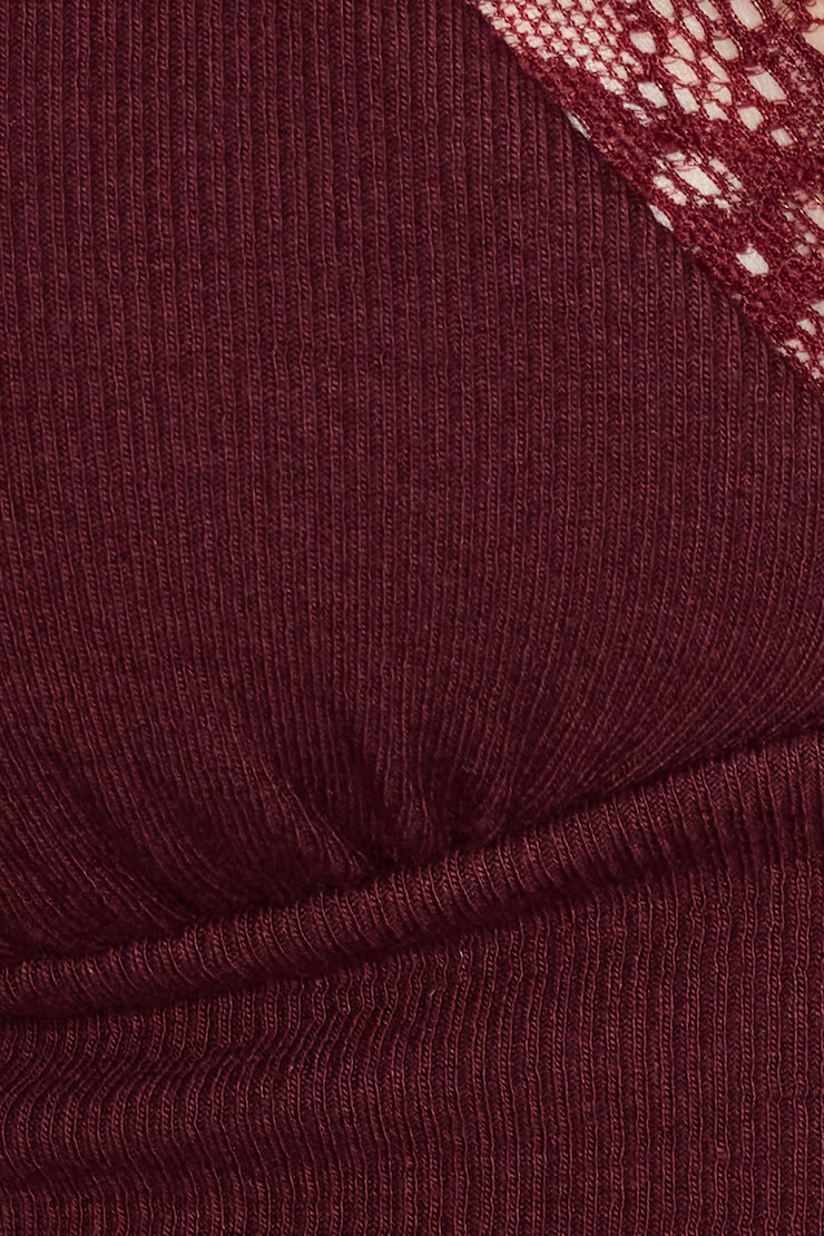 Snatchrib Plunge Lace Trim T-Shirt - Image 8