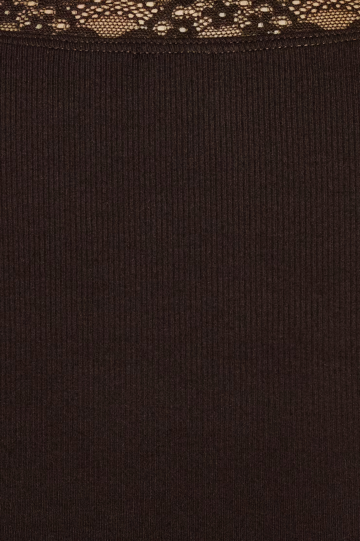 Snatchrib Plunge Lace Trim T-Shirt - Image 8