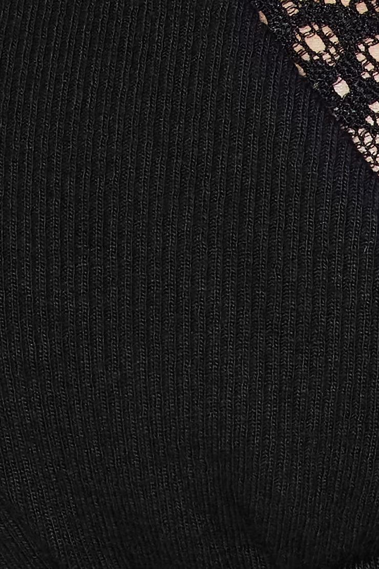Snatchrib Plunge Lace Trim T-Shirt - Image 8