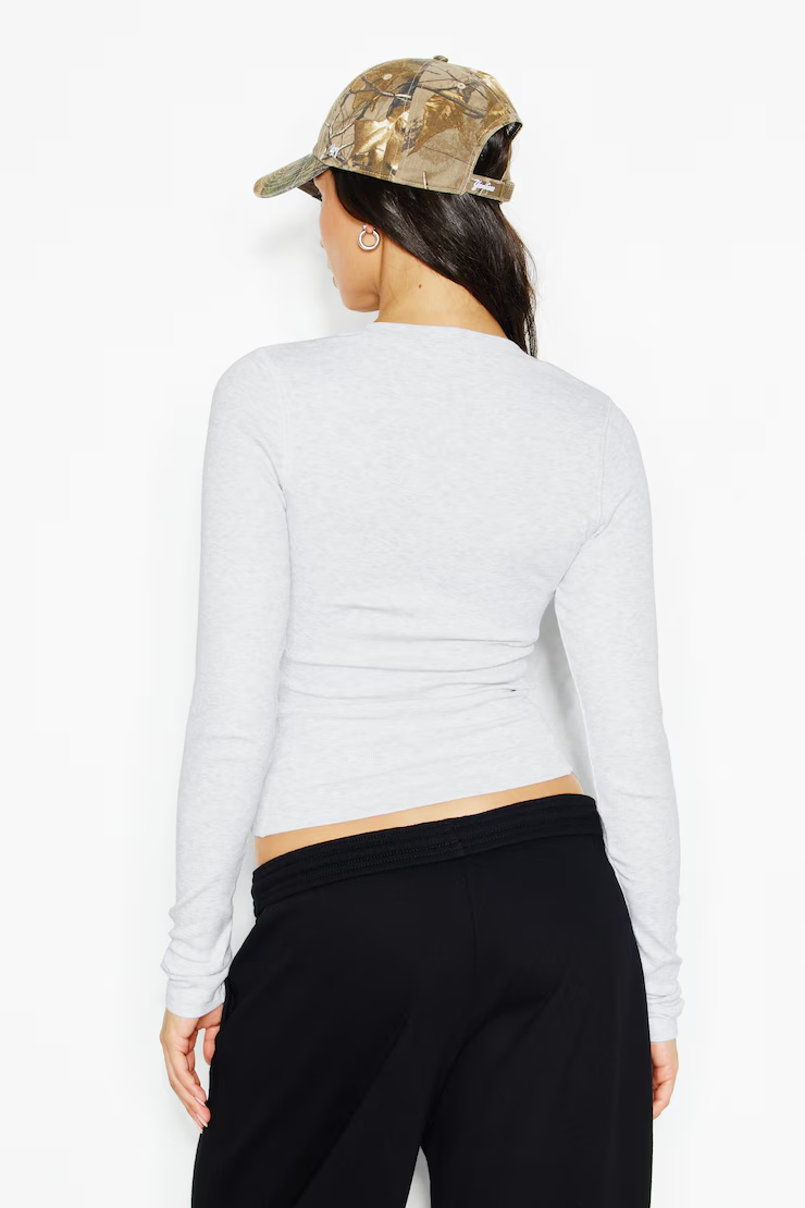 Snatchrib Crewneck Henley Long Sleeve Top - Image 6