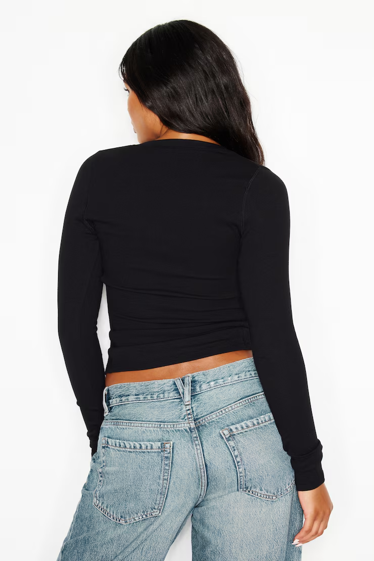 Snatchrib Crewneck Henley Long Sleeve Top - Image 6