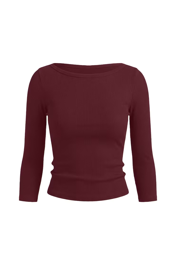 Alternative view of Snatchrib 3/4 Sleeve Top