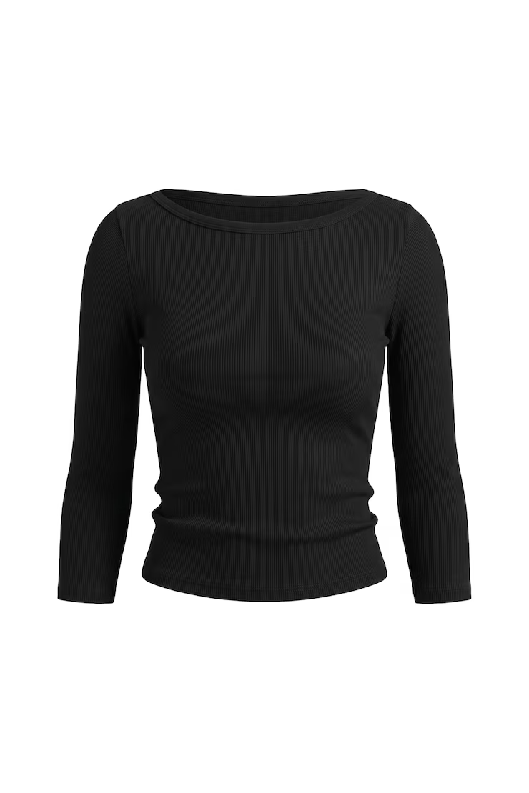 Alternative view of Snatchrib 3/4 Sleeve Top