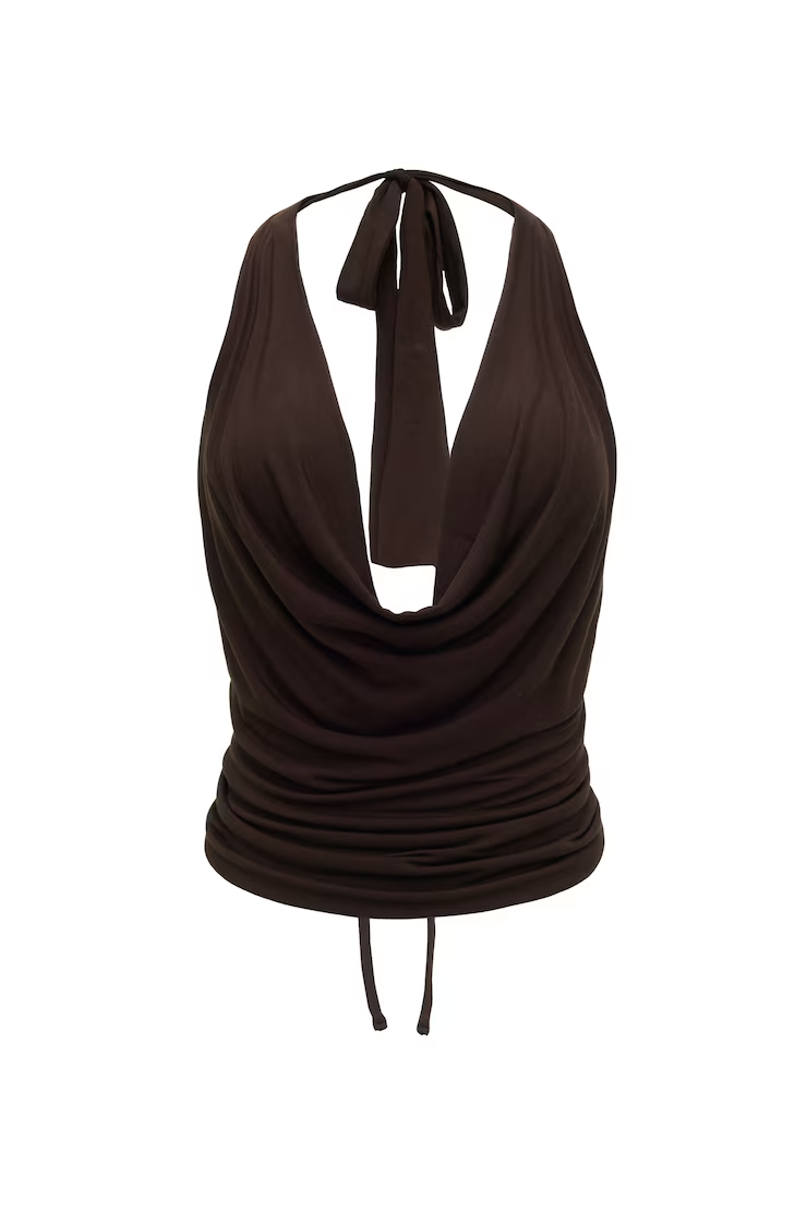 Alternative view of Smooth Open Back Cowl Top