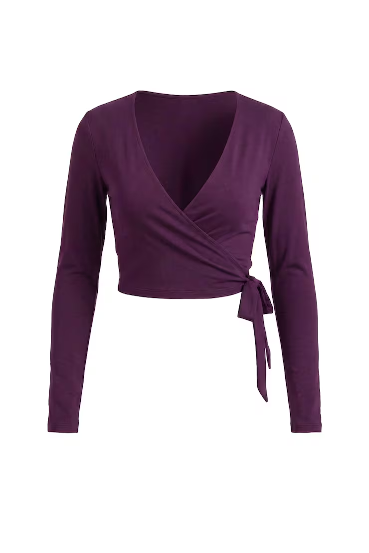 Smooth Long Sleeve Wrap Top - Image 2