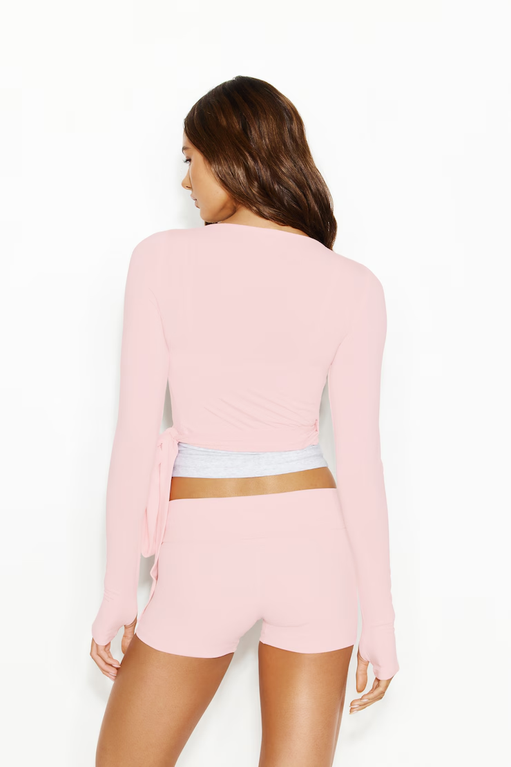 Smooth Long Sleeve Wrap Top - Image 4