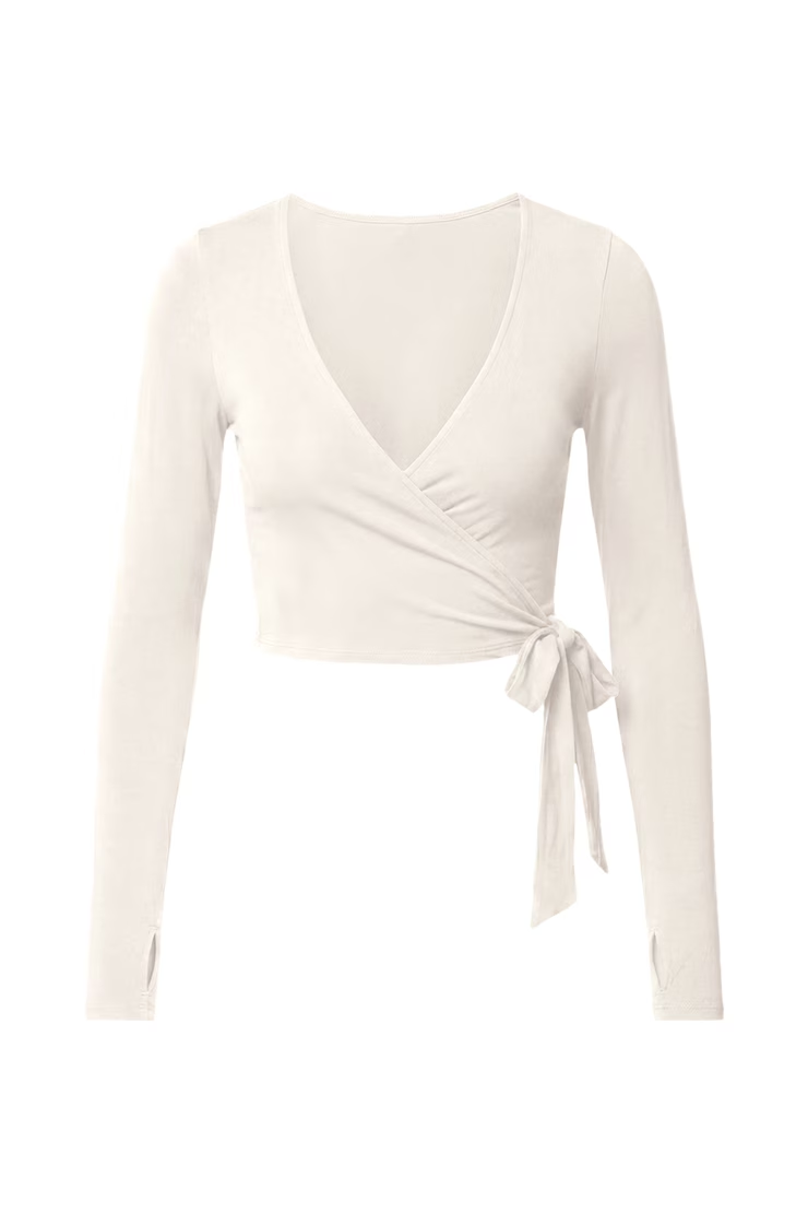 Smooth Long Sleeve Wrap Top - Image 2