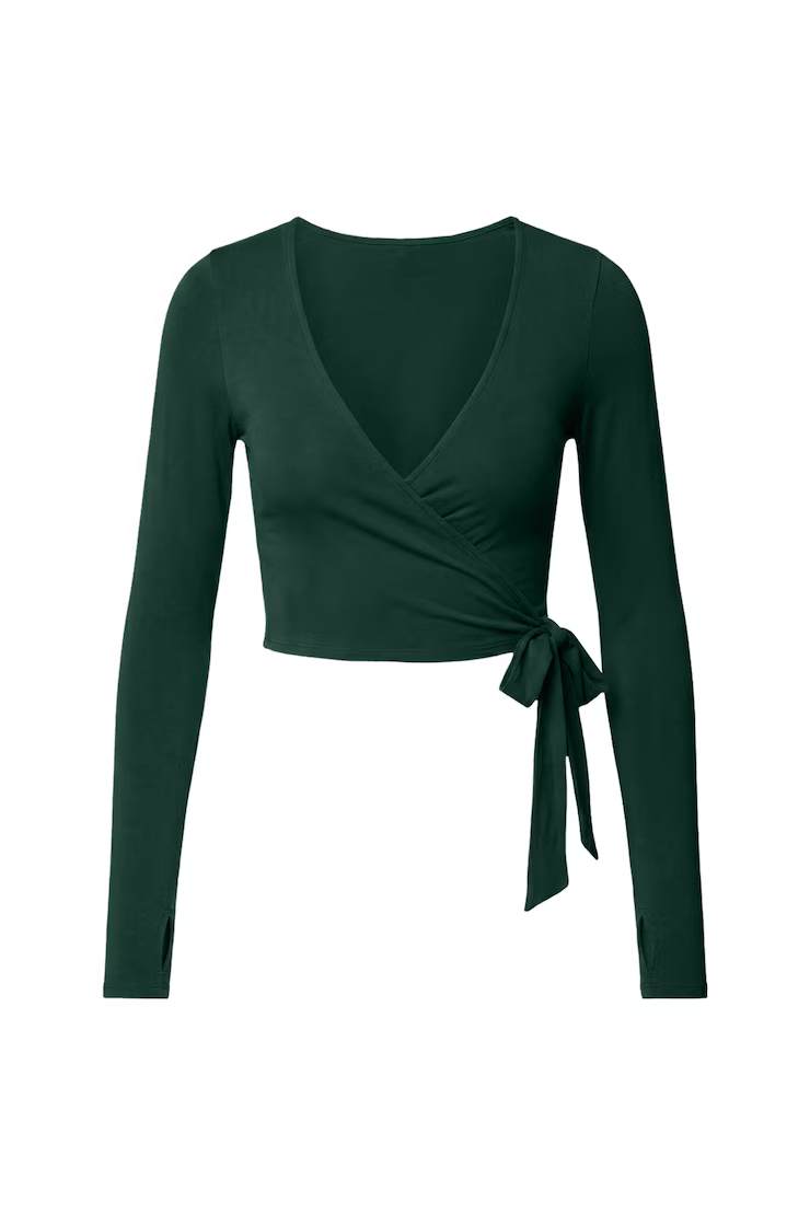 Smooth Long Sleeve Wrap Top - Image 2