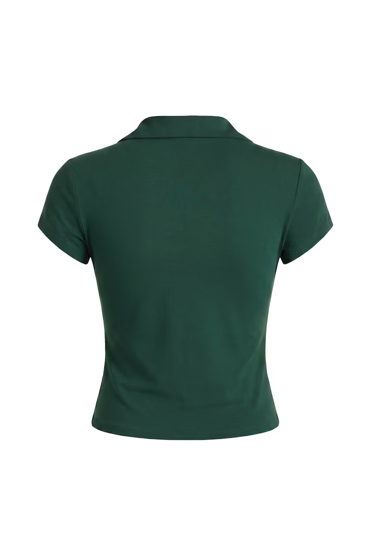 Sleek Short Sleeve Polo Top - Image 7