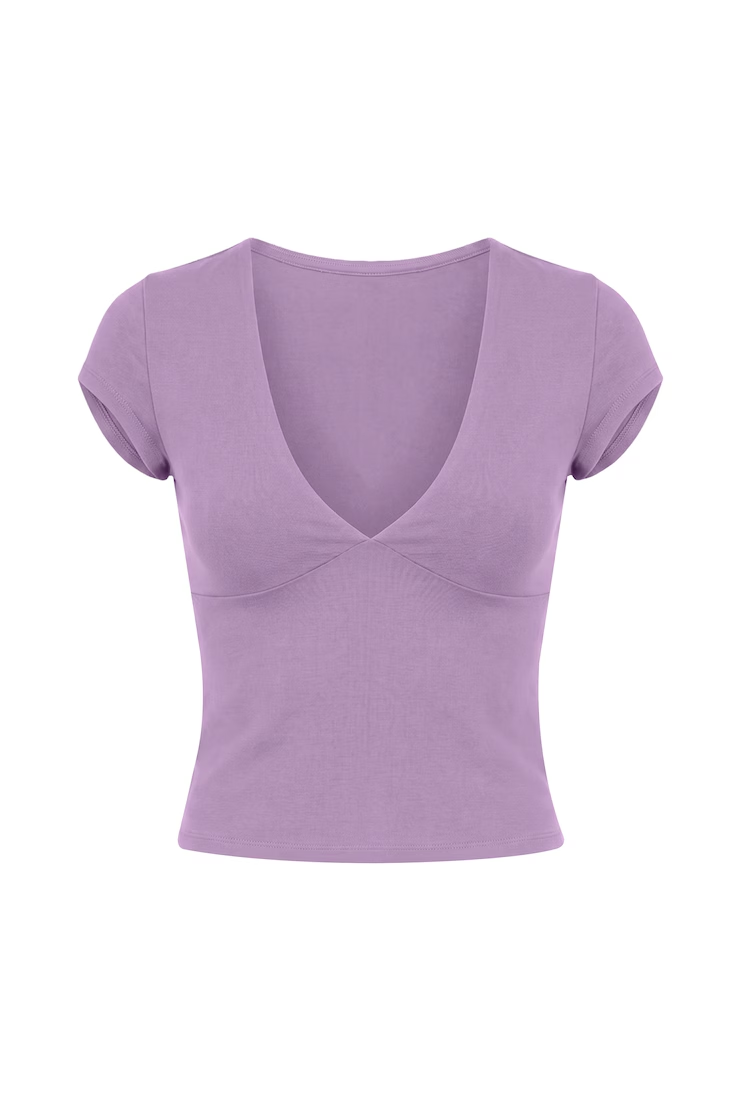 Sleek Plunge T-Shirt - Image 2