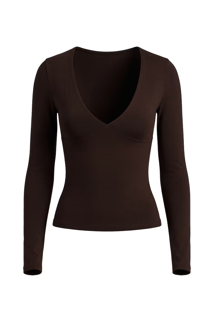 Alternative view of Sleek Plunge Longsleeve Top