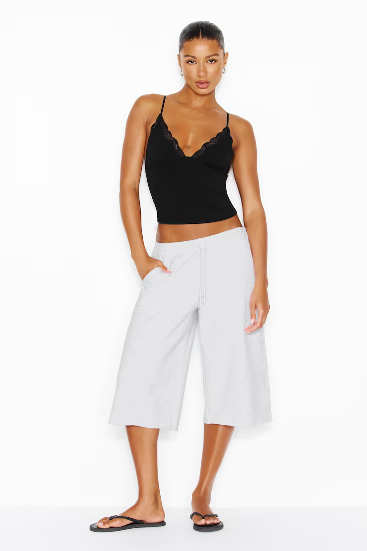 Sleek Plunge Lace Trim Cami Top - Image 4