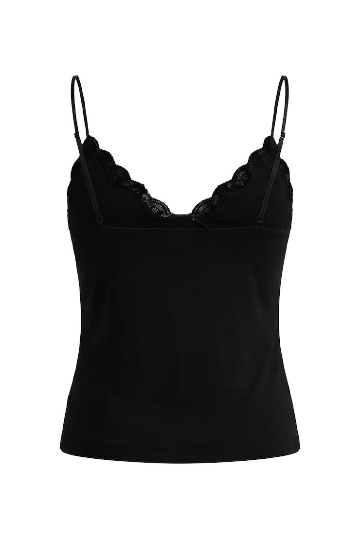 Sleek Plunge Lace Trim Cami Top - Image 7