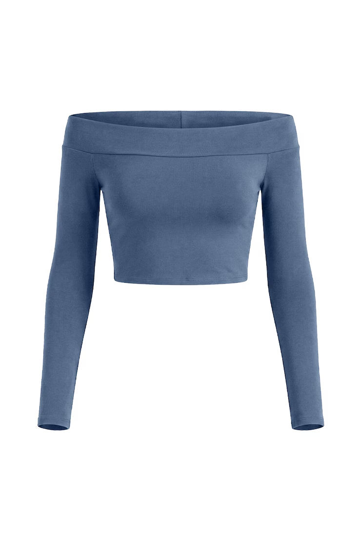 Sleek Off Shoulder Long Sleeve Top - Image 2