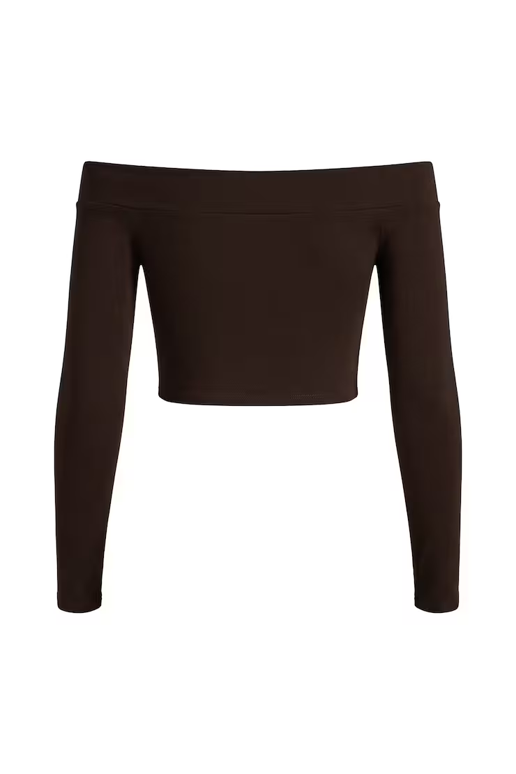 Sleek Off Shoulder Long Sleeve Top - Image 7