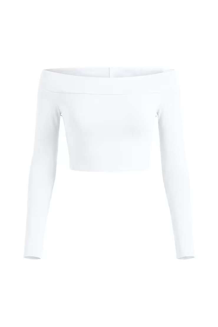 Sleek Off Shoulder Long Sleeve Top - Image 2