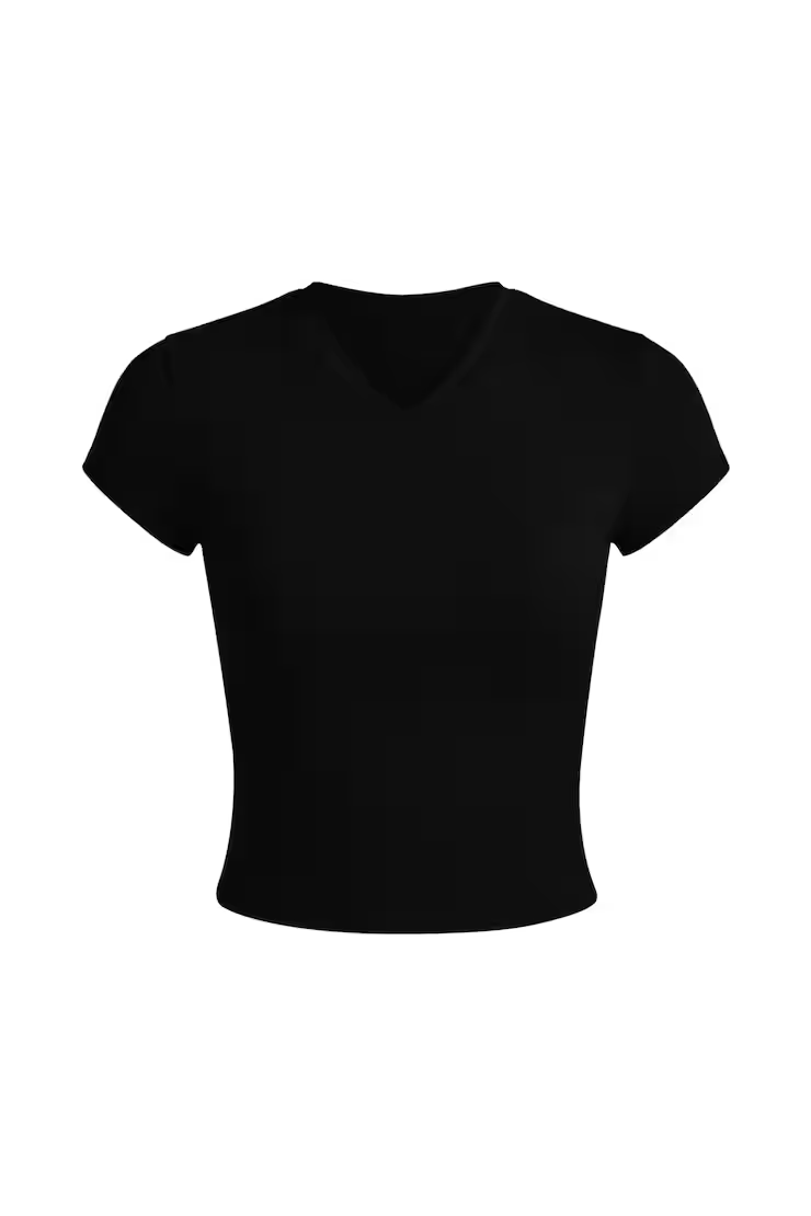 Alternative view of Sleek High V-Neck Short Sleeve Top