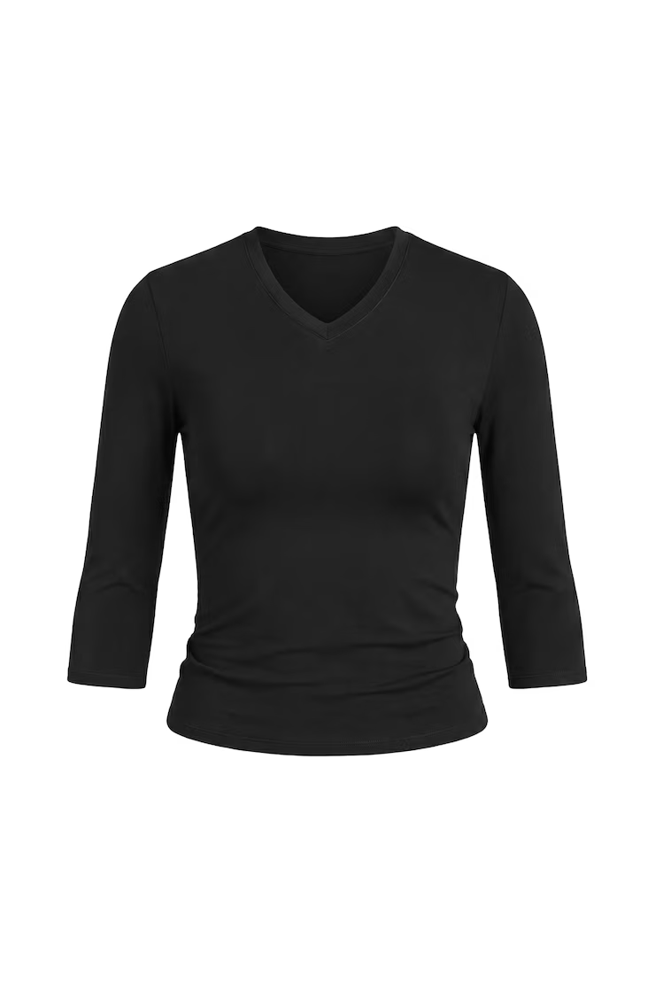 Alternative view of Sleek High V-Neck 3/4 Sleeve Top