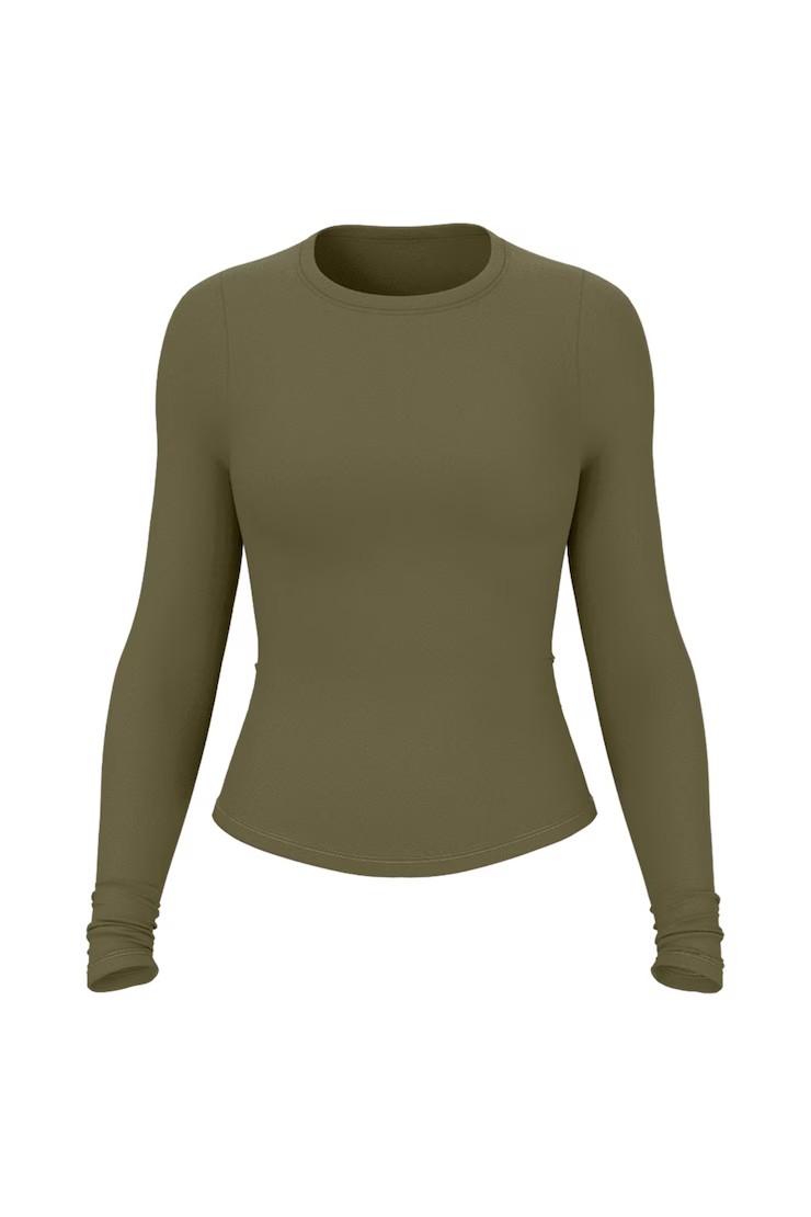 Sleek Crewneck Longsleeve Top - Image 2
