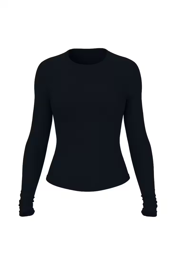 Sleek Crewneck Longsleeve Top - Image 2