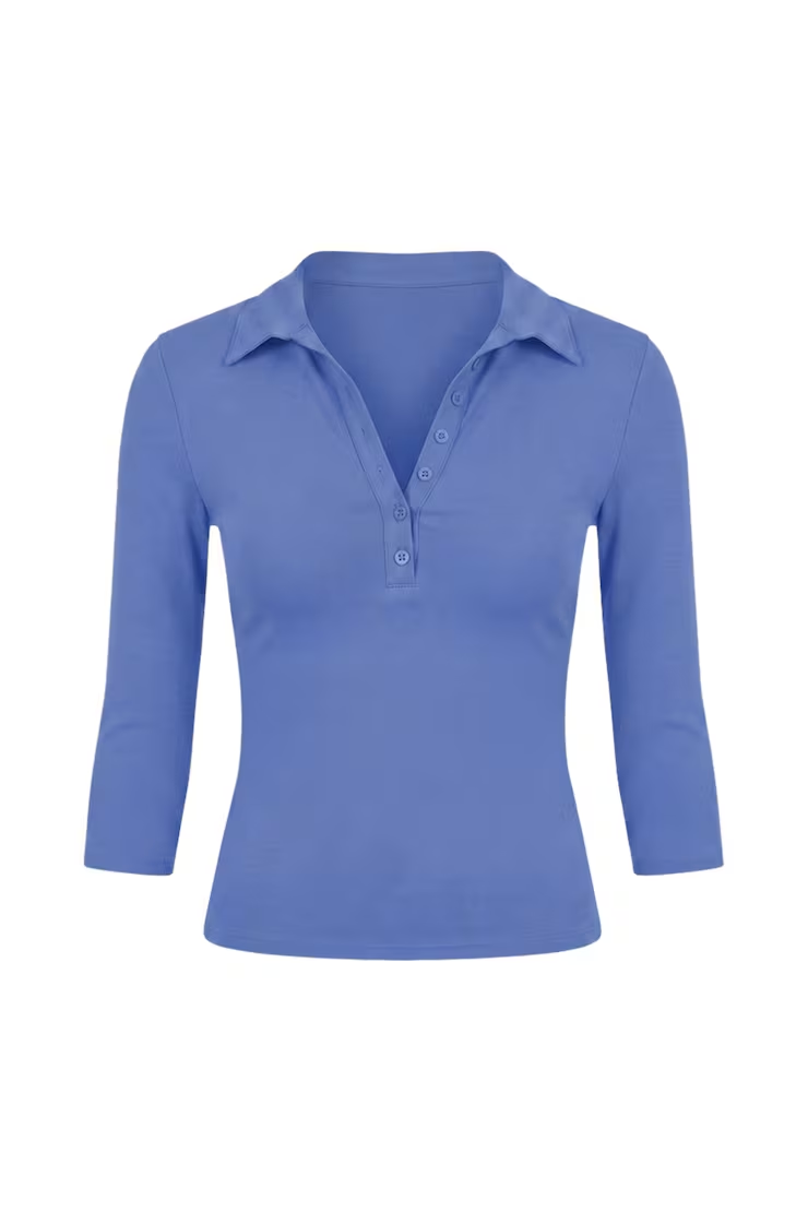 Alternative view of Sleek 3/4 Sleeve Polo Top