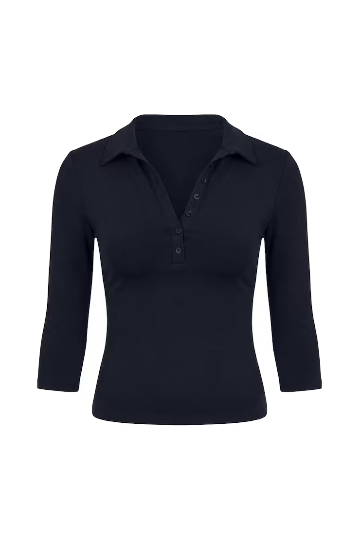 Alternative view of Sleek 3/4 Sleeve Polo Top