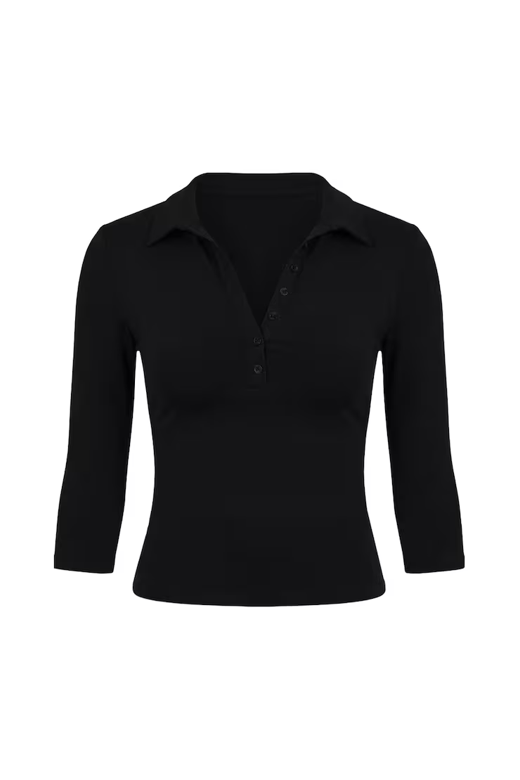 Alternative view of Sleek 3/4 Sleeve Polo Top