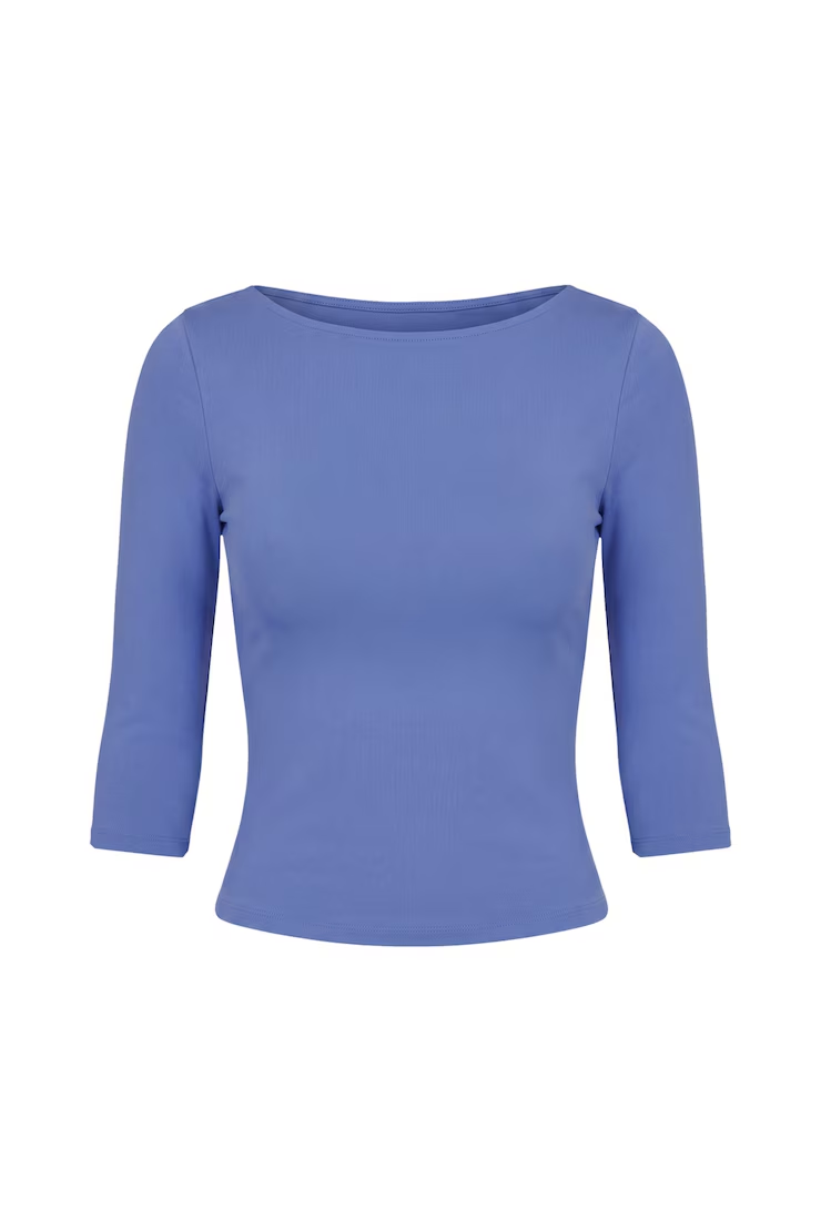 Alternative view of Sleek 3/4 Sleeve Boatneck Top