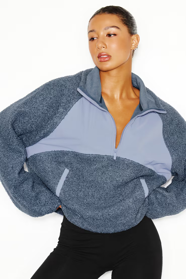 Sherpa Mixed Media Half Zip Jacket