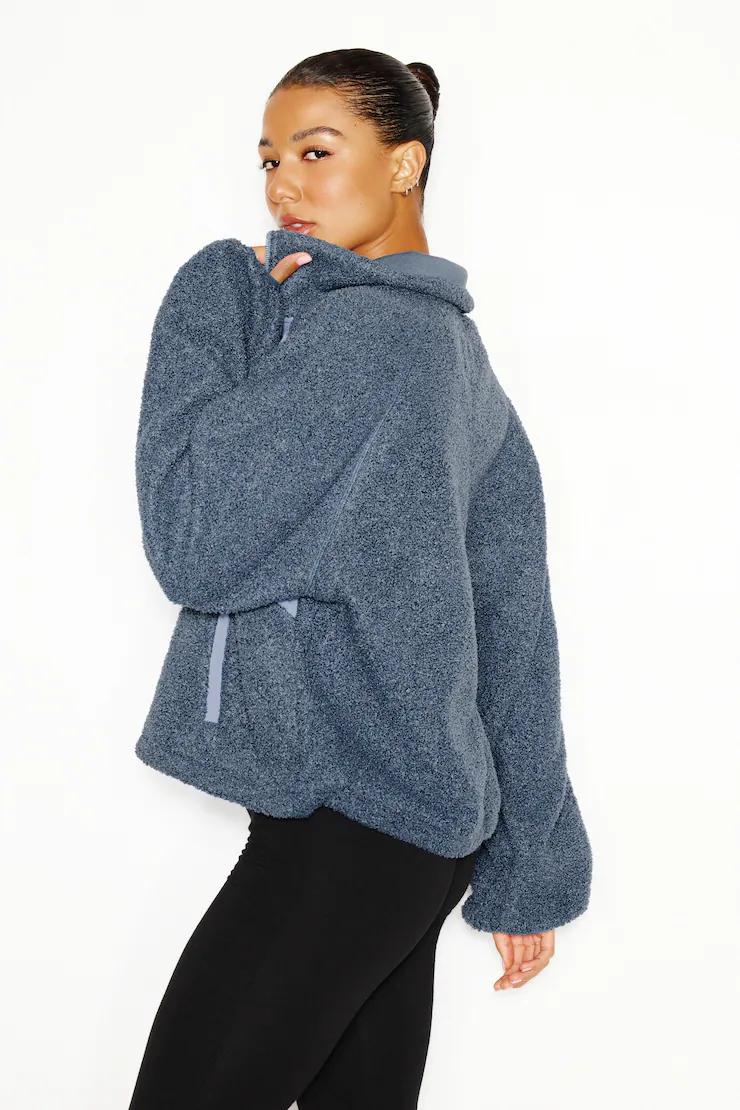 Sherpa Mixed Media Half Zip Jacket - Image 6