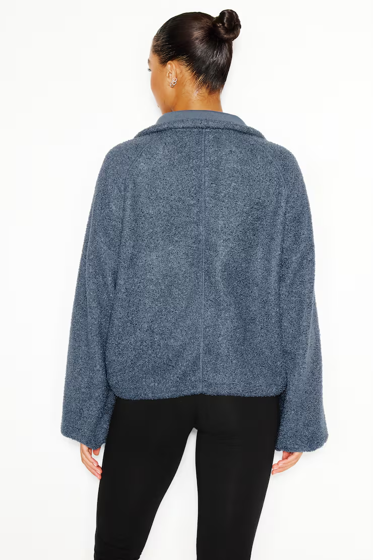 Sherpa Mixed Media Half Zip Jacket - Image 7