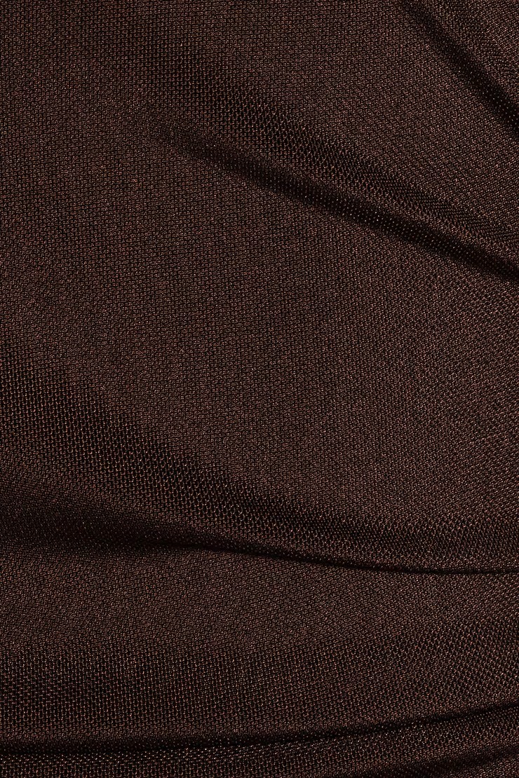 Plunge Ruched Tie Mesh Top - Image 8