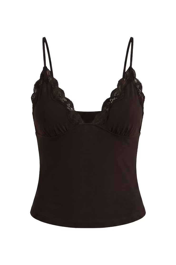 Alternative view of Plunge Lace Trim Cami Top
