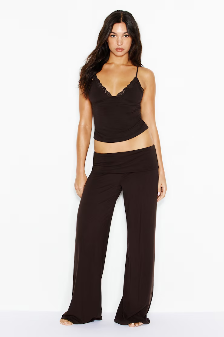Plunge Lace Trim Cami Top - Image 4