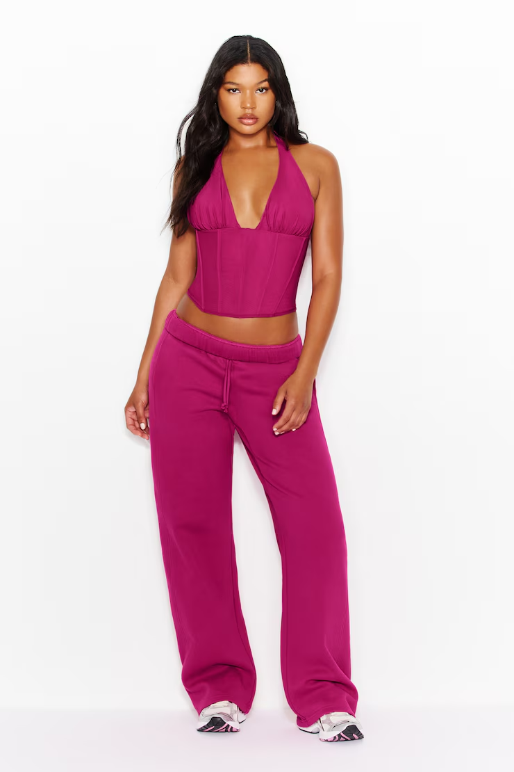 Plunge Halter Mesh Corset Top - Image 3