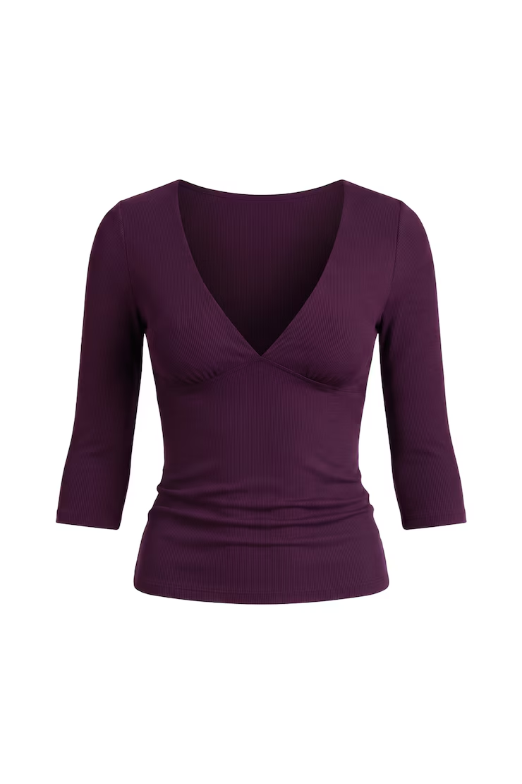 Plunge 3/4 Sleeve Top - Image 2