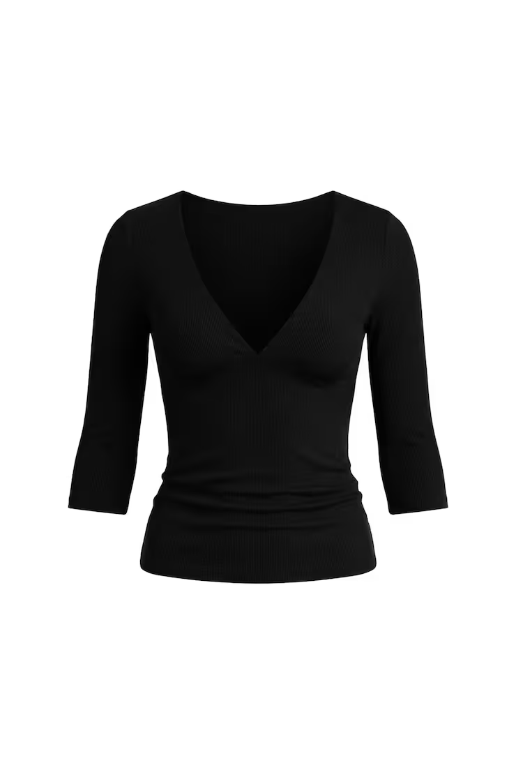Alternative view of Plunge 3/4 Sleeve Top