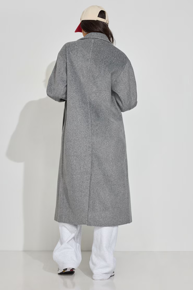 Oversized Long Felted Trench Coat - Image 4