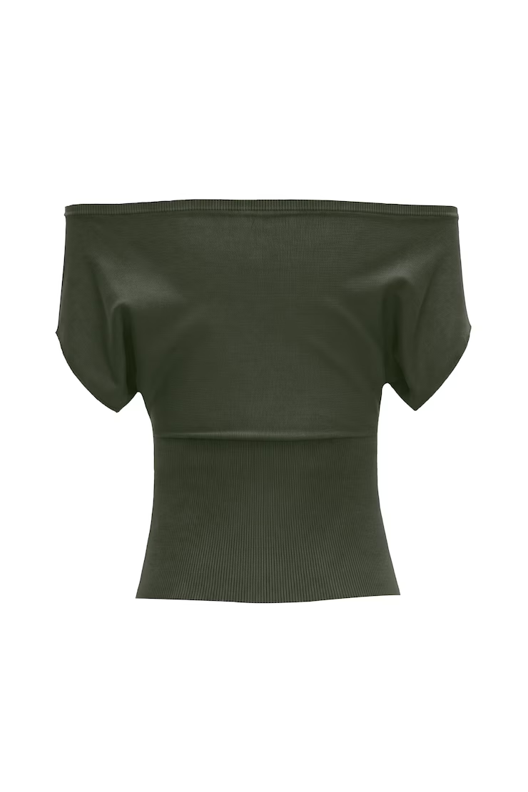 Off Shoulder Short Sleeve Cinch Waist Top - Image 7