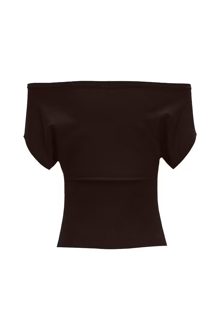 Off Shoulder Short Sleeve Cinch Waist Top - Image 7