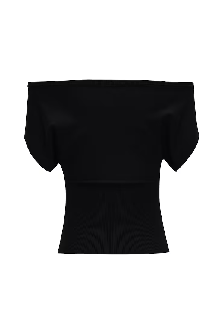Off Shoulder Short Sleeve Cinch Waist Top - Image 7