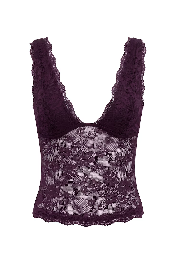 Lace Plunge Tank Top - Image 2