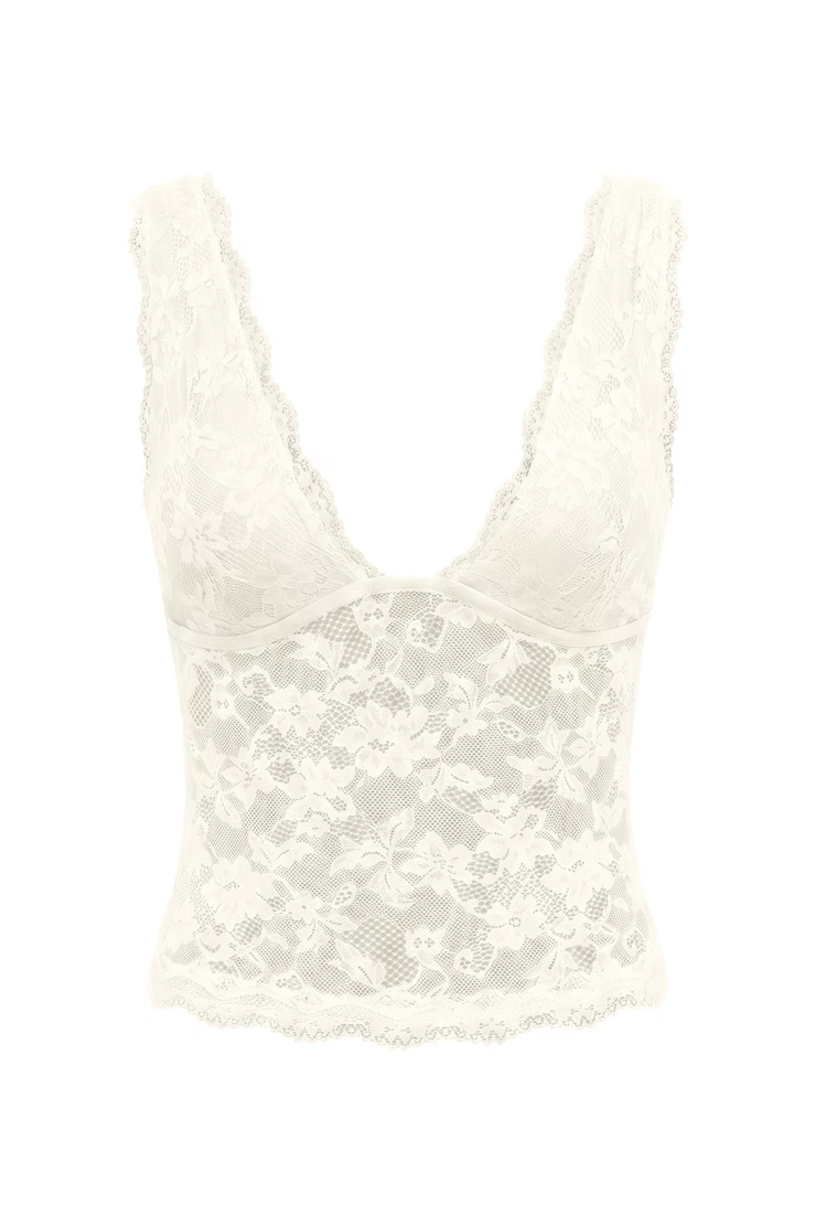 Lace Plunge Tank Top - Image 2