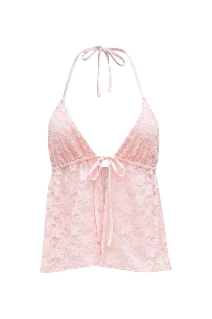 Lace Babydoll Flyaway Halter Top - Image 2